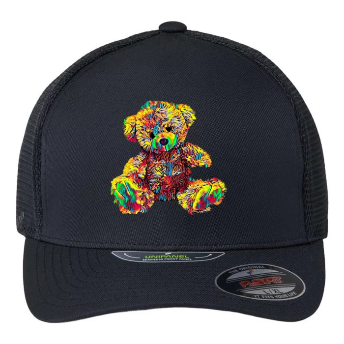 Rainbow Toy Stuffed Bear Flexfit Unipanel Trucker Cap