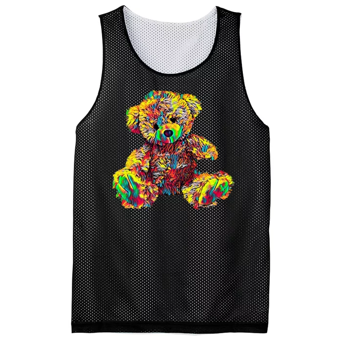 Rainbow Toy Stuffed Bear Mesh Reversible Basketball Jersey Tank