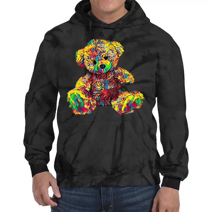 Rainbow Toy Stuffed Bear Tie Dye Hoodie