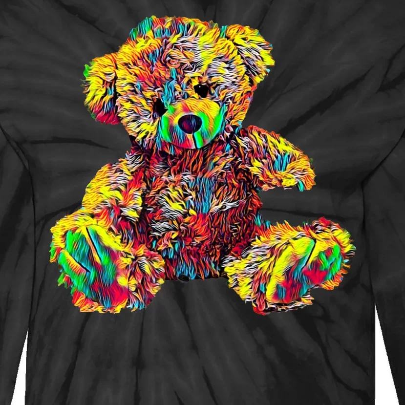 Rainbow Toy Stuffed Bear Tie-Dye Long Sleeve Shirt