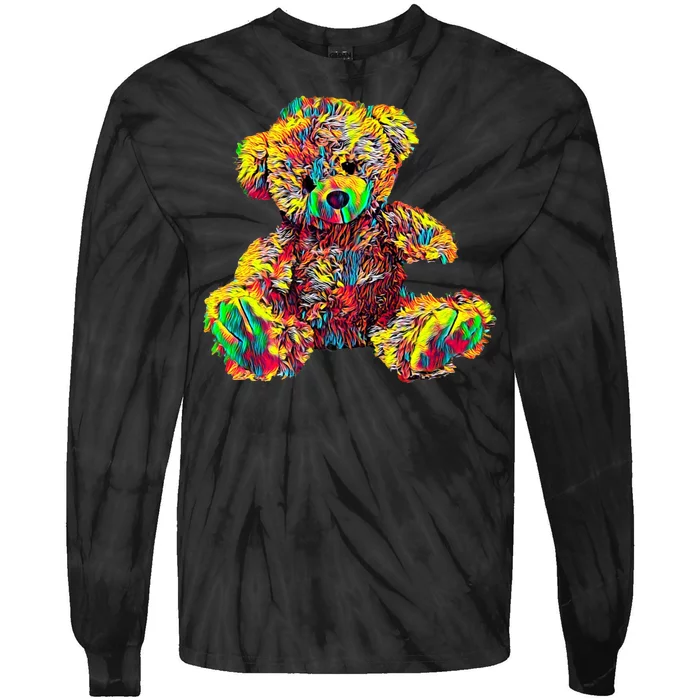 Rainbow Toy Stuffed Bear Tie-Dye Long Sleeve Shirt