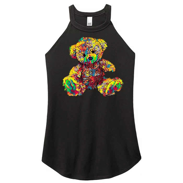 Rainbow Toy Stuffed Bear Women’s Perfect Tri Rocker Tank