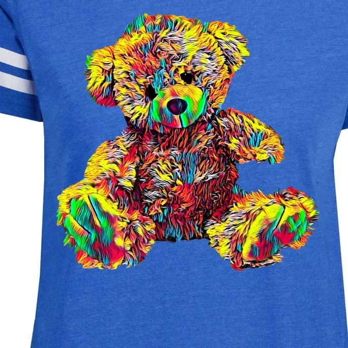 Rainbow Toy Stuffed Bear Enza Ladies Jersey Football T-Shirt