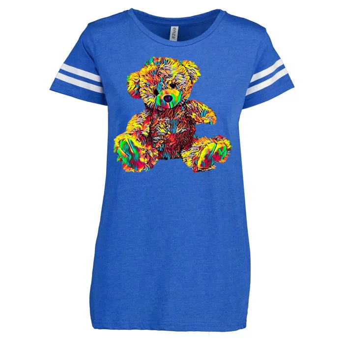 Rainbow Toy Stuffed Bear Enza Ladies Jersey Football T-Shirt