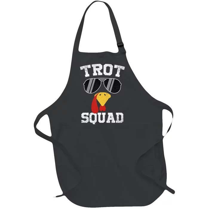 Running Turkey Sunglasses Trot Squad Thanksgiving Full-Length Apron With Pocket