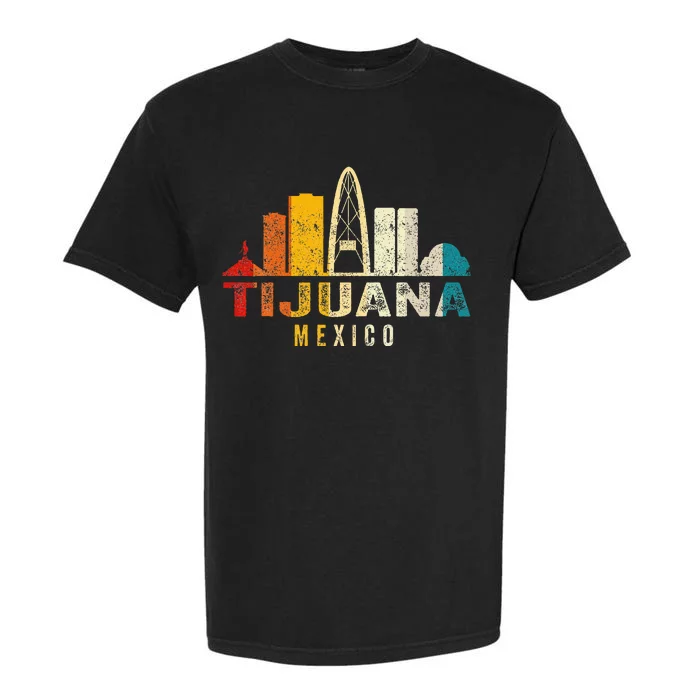 Retro Tijuana Skyline Vintage Mexico Souvenir Garment-Dyed Heavyweight T-Shirt