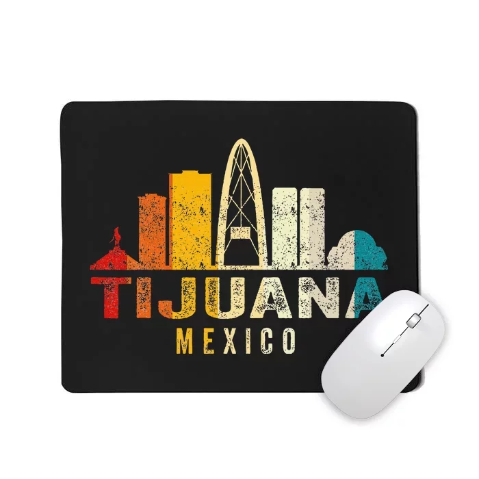 Retro Tijuana Skyline Vintage Mexico Souvenir Mousepad