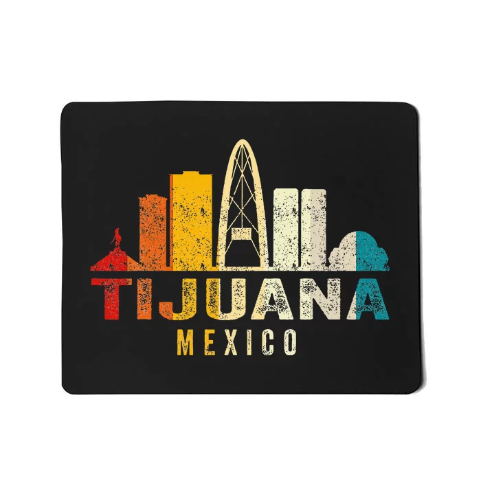 Retro Tijuana Skyline Vintage Mexico Souvenir Mousepad