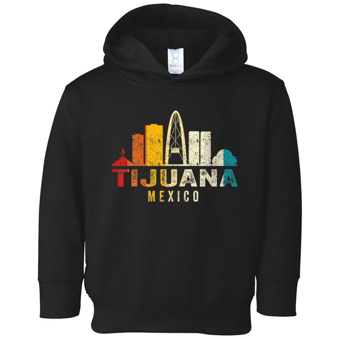 Retro Tijuana Skyline Vintage Mexico Souvenir Toddler Hoodie