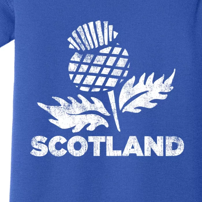 Retro Thistle Scottish Rugby Scotland Rugby Football Top Gift Baby Bodysuit