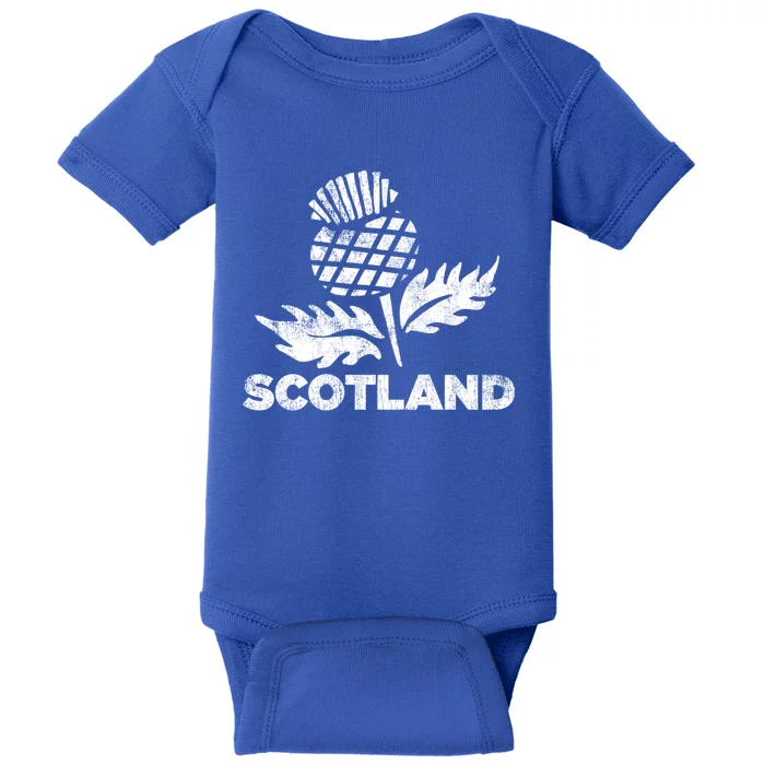 Retro Thistle Scottish Rugby Scotland Rugby Football Top Gift Baby Bodysuit