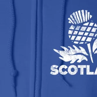 Retro Thistle Scottish Rugby Scotland Rugby Football Top Gift Full Zip Hoodie