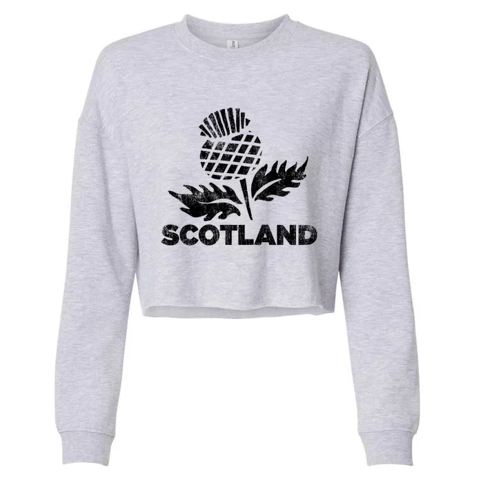 Retro Thistle Scottish Rugby Scotland Rugby Football Top Gift Cropped Pullover Crew