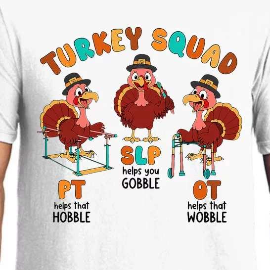 Retro Turkey Squad Thanksgiving SLP OT PT Therapy Team Pajama Set