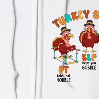 Retro Turkey Squad Thanksgiving SLP OT PT Therapy Team Full Zip Hoodie