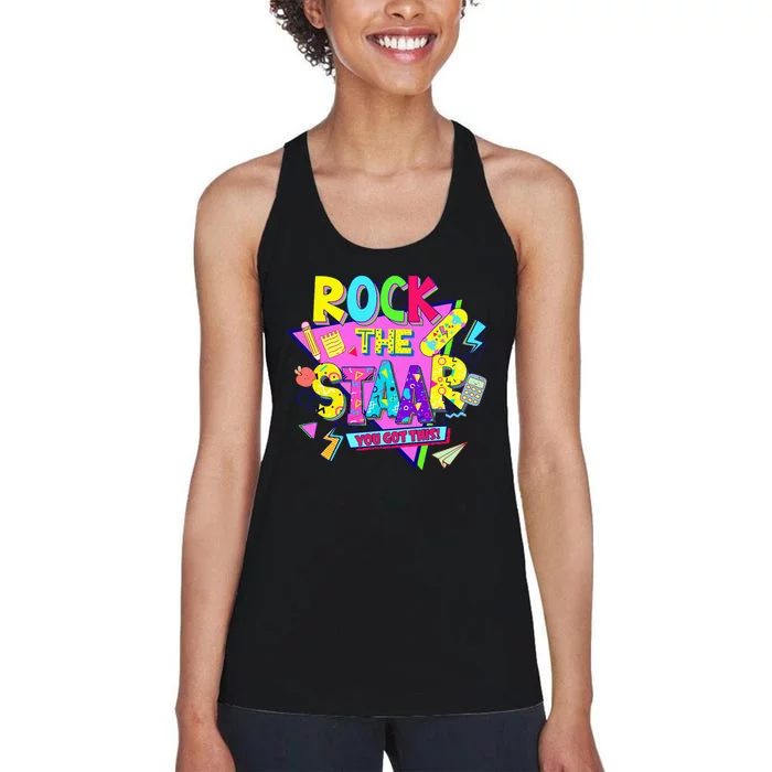 Rock The Staar Test Testing Day Women's Racerback Tank