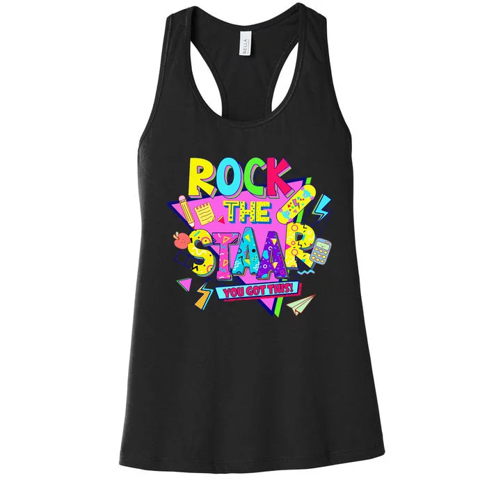 Rock The Staar Test Testing Day Women's Racerback Tank