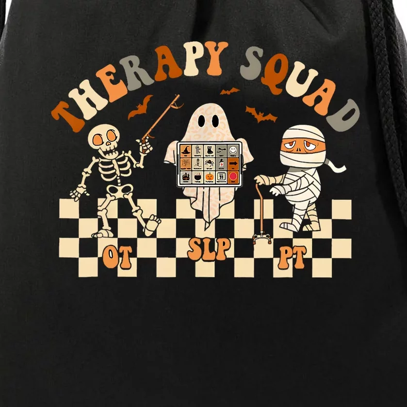 Retro Therapy Squad Slp Ot Pt Team Halloween Speech Physical Drawstring Bag