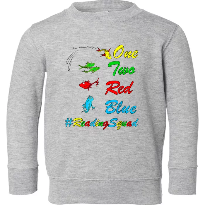 Reading Teacher Squad Oh The Places One Two Red Blue Fish Toddler Sweatshirt