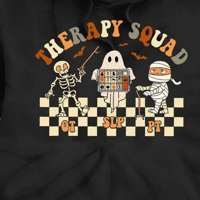 Retro Therapy Squad SLP OT PT Team Halloween Speech Physical Tie Dye Hoodie