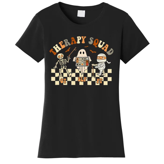 Retro Therapy Squad SLP OT PT Team Halloween Speech Physical Women's T-Shirt