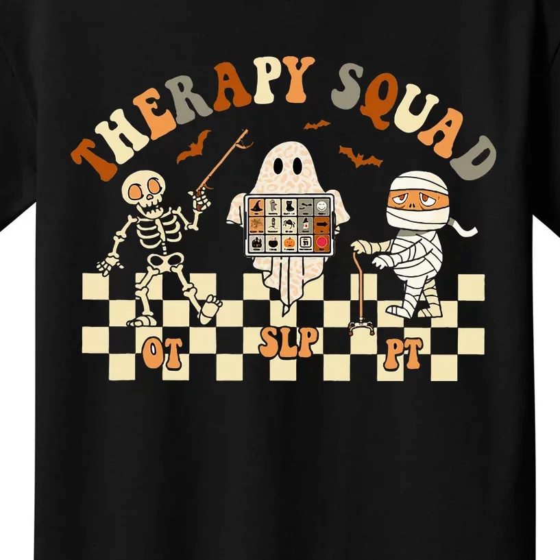 Retro Therapy Squad SLP OT PT Team Halloween Speech Physical Kids T-Shirt