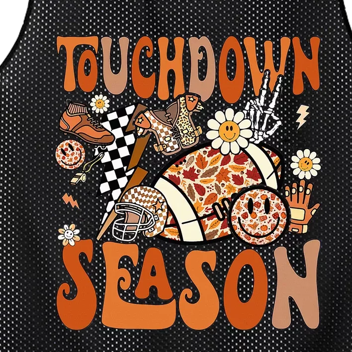 Retro Touchdown Season Football Lightning Bolt Game Day Mesh Reversible Basketball Jersey Tank