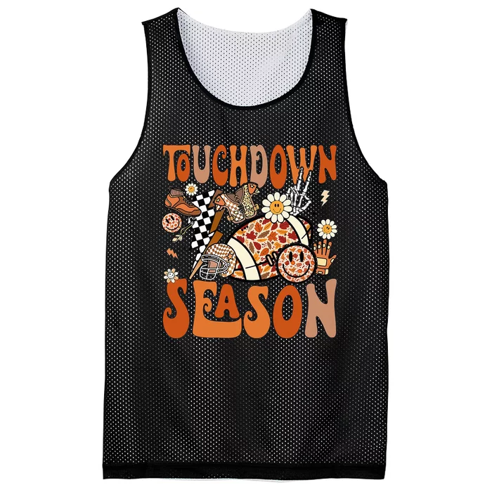 Retro Touchdown Season Football Lightning Bolt Game Day Mesh Reversible Basketball Jersey Tank