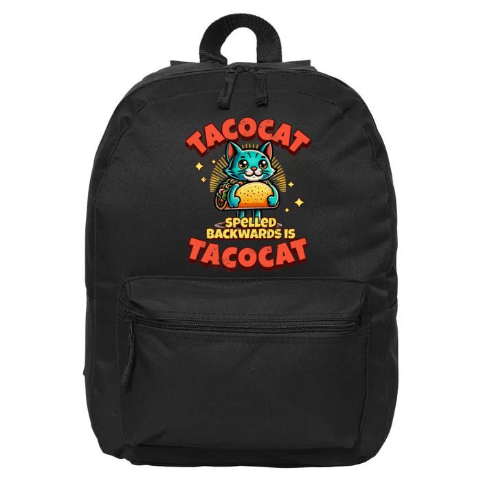 Retro Tacocat Spelled Backwards Is Taco Cat 16 in Basic Backpack