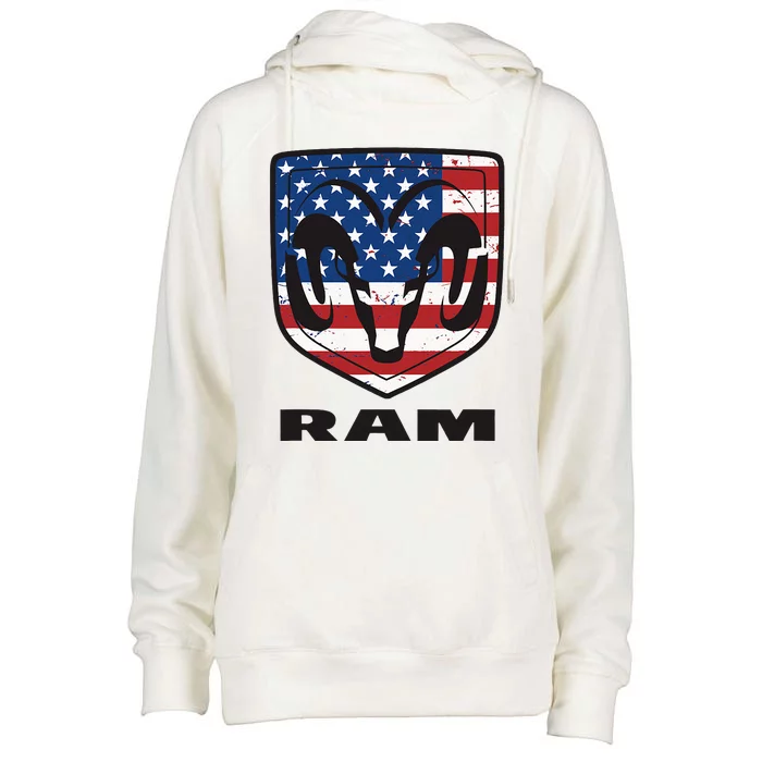 R.A.M Trucks Shield Flag Womens Funnel Neck Pullover Hood