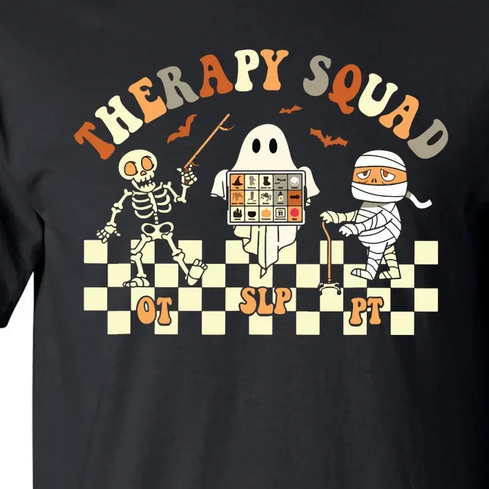 Retro Therapy Squad SLP OT PT Team Halloween Speech Physical Tall T-Shirt