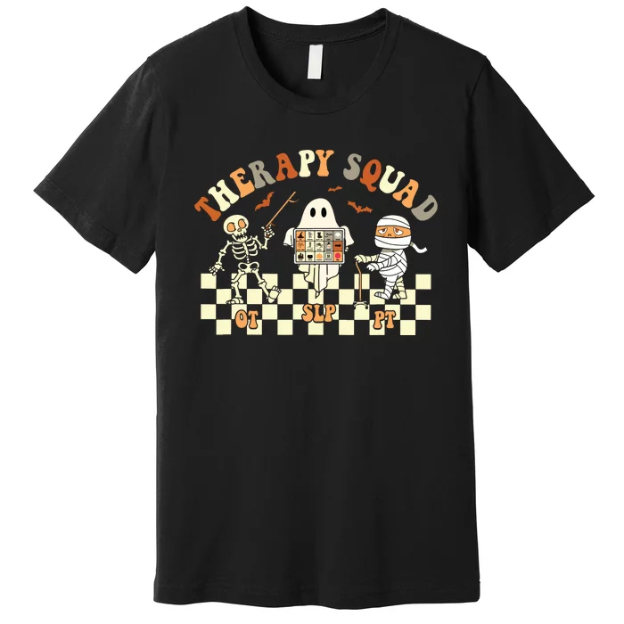 Retro Therapy Squad SLP OT PT Team Halloween Speech Physical Premium T-Shirt