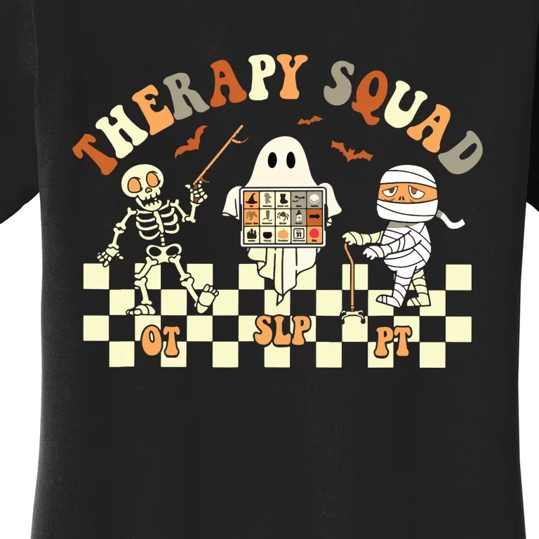 Retro Therapy Squad SLP OT PT Team Halloween Speech Physical Women's T-Shirt