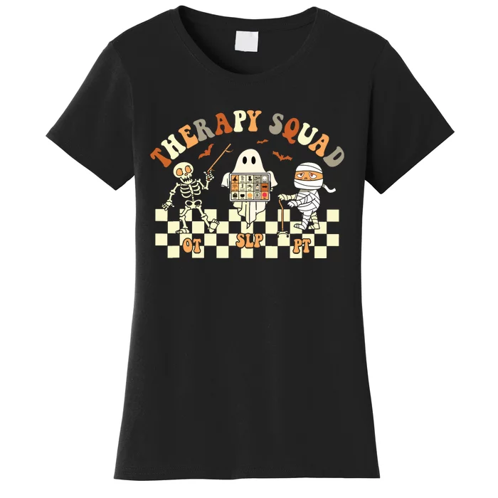 Retro Therapy Squad SLP OT PT Team Halloween Speech Physical Women's T-Shirt