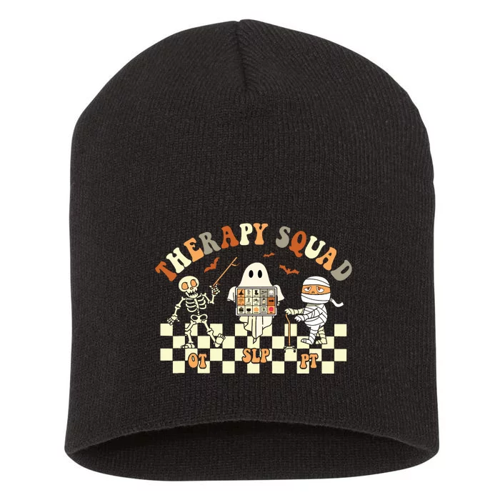 Retro Therapy Squad SLP OT PT Team Halloween Speech Physical Short Acrylic Beanie