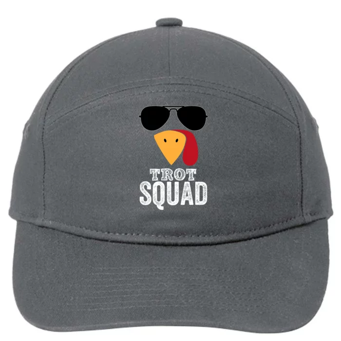 Running Turkey Sunglasses Trot Squad Thanksgiving 7-Panel Snapback Hat