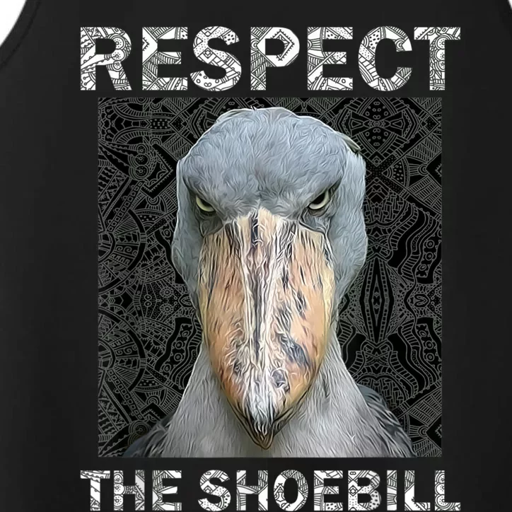 Respect The Shoebill African Bird Aztec Mayan Bird Lover Performance Tank