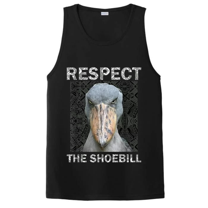 Respect The Shoebill African Bird Aztec Mayan Bird Lover Performance Tank