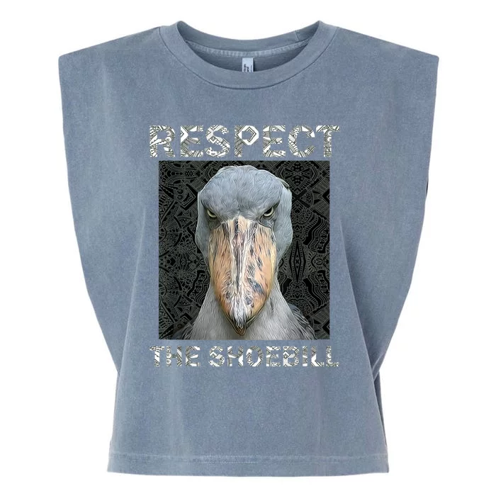 Respect The Shoebill African Bird Aztec Mayan Bird Lover Garment-Dyed Women's Muscle Tee