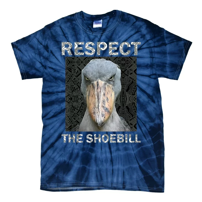 Respect The Shoebill African Bird Aztec Mayan Bird Lover Tie-Dye T-Shirt