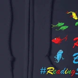 Reading Teacher Squad Oh The Places One Two Red Blue Fish Full Zip Hoodie