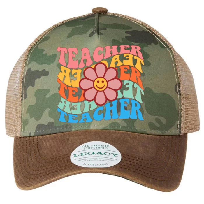 Retro Teacher Sunflower Legacy Tie Dye Trucker Hat