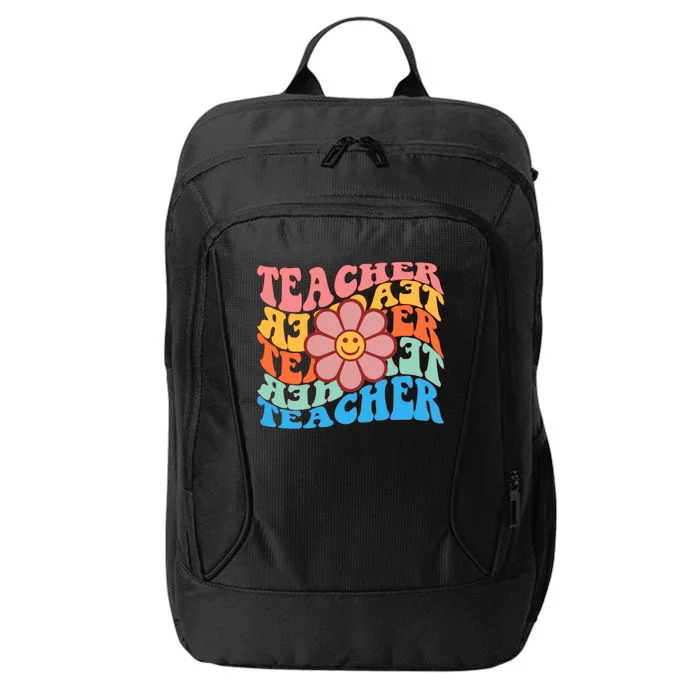 Retro Teacher Sunflower City Backpack