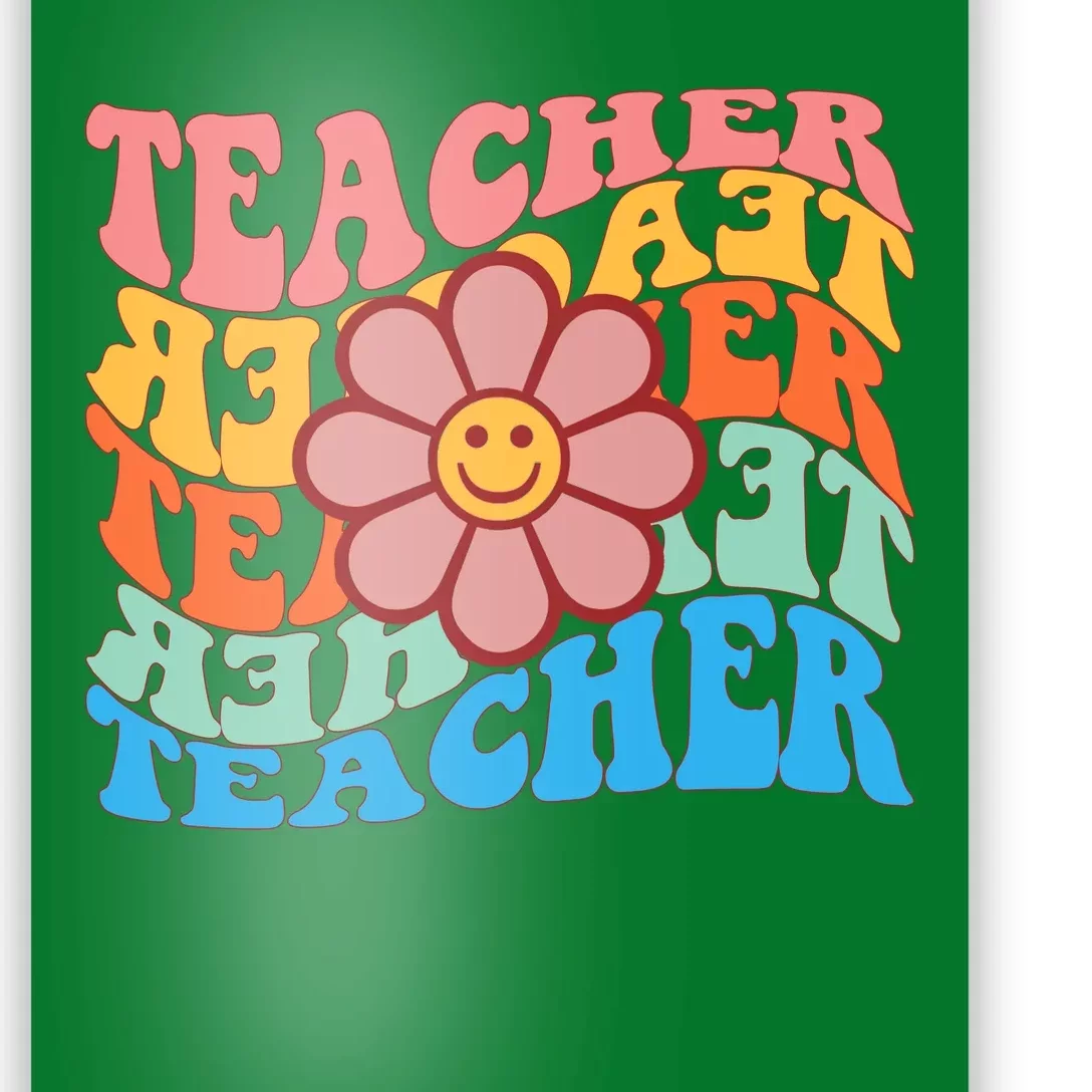 Retro Teacher Sunflower Poster