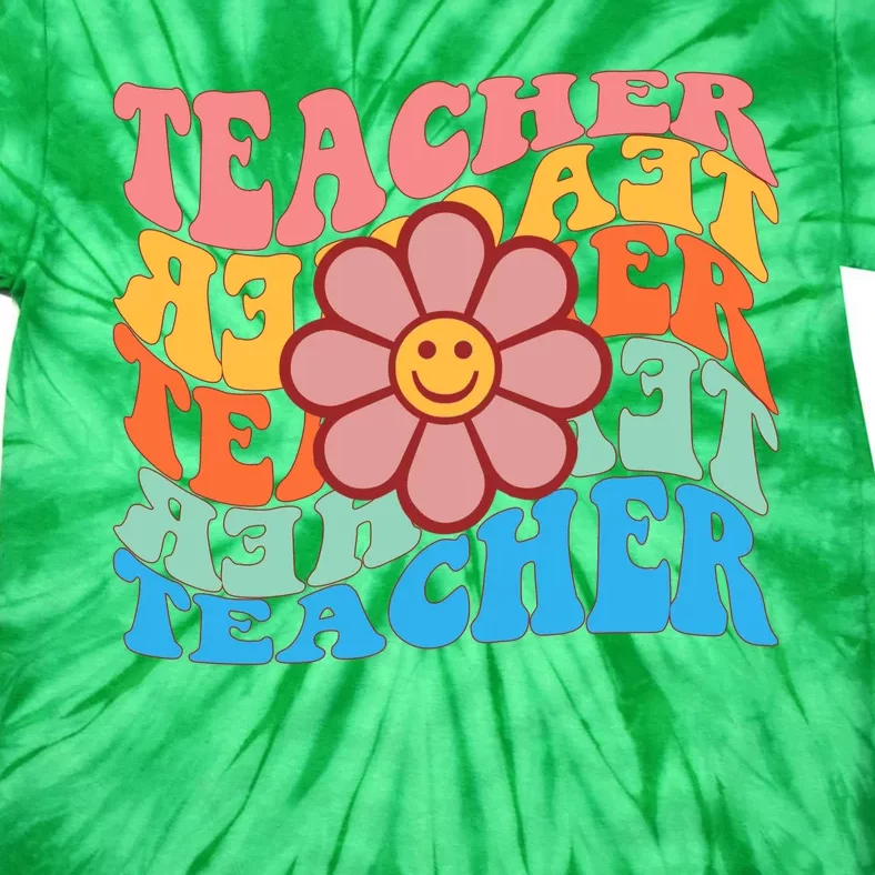 Retro Teacher Sunflower Tie-Dye T-Shirt