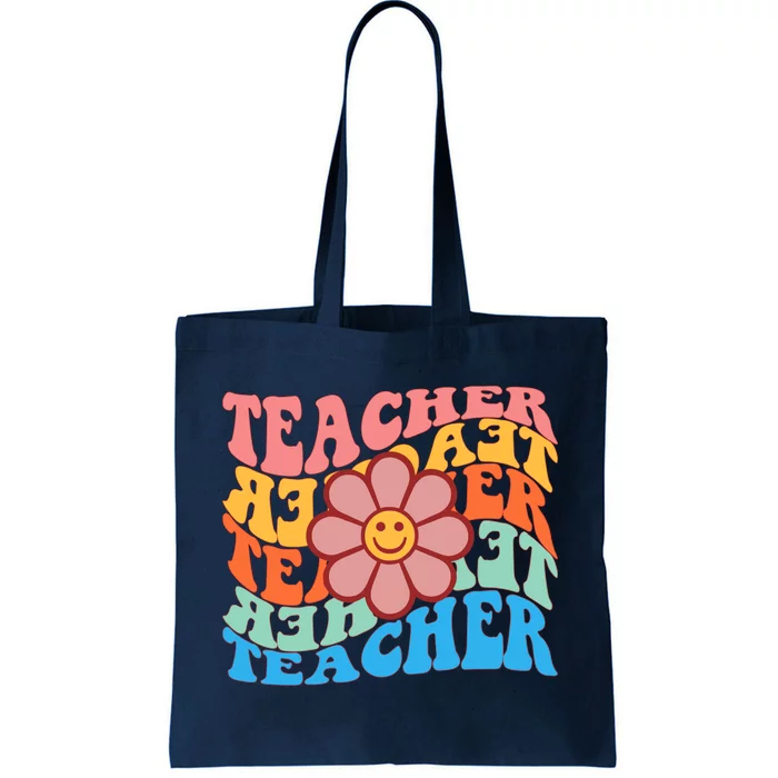 Retro Teacher Sunflower Tote Bag