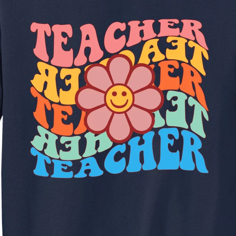 Retro Teacher Sunflower Tall Sweatshirt