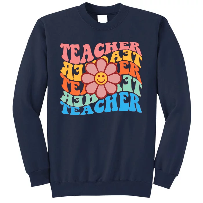 Retro Teacher Sunflower Tall Sweatshirt