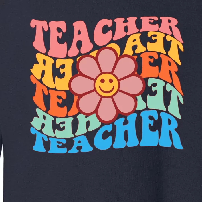 Retro Teacher Sunflower Toddler Sweatshirt