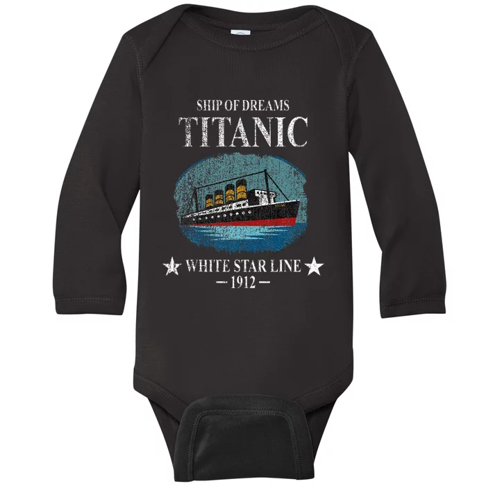 Rms Titanic Ship Sailing Boat Ship 1912 Baby Long Sleeve Bodysuit